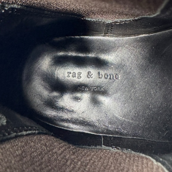 Rag & Bone Black Leather Dartford Chelsea Boots, Size 38 - Picture 8 of 9